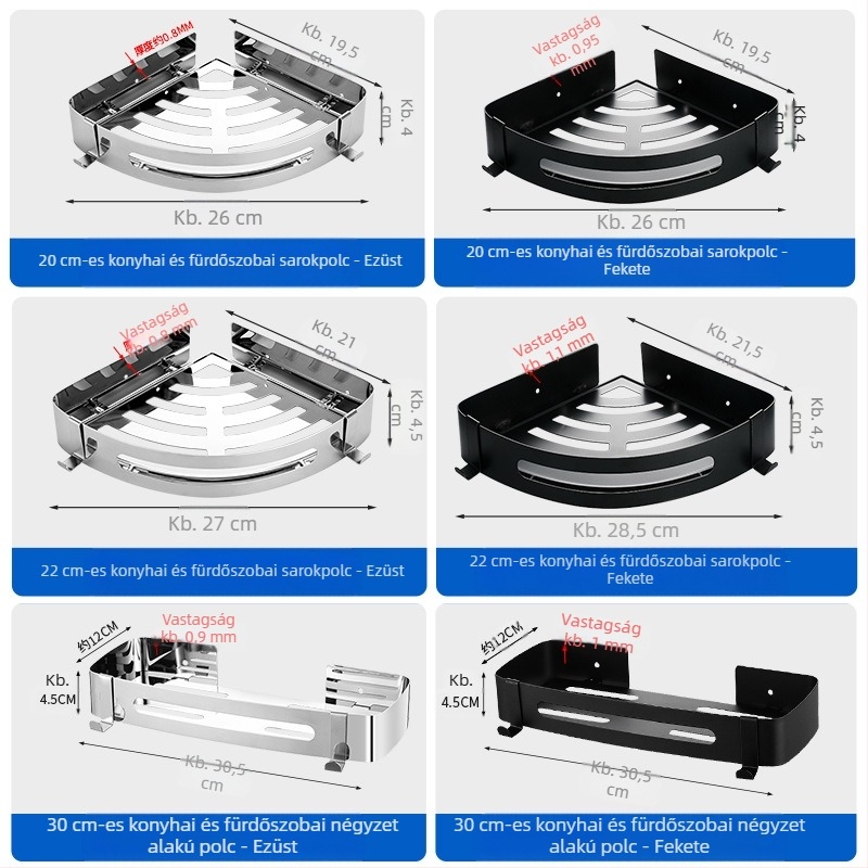 WC-tartó, fürdőszobai törölközőtartó, fali, lyukmentes, háromlábú WC, WC-fürdőszoba, zuhanyzós tárolóállvány