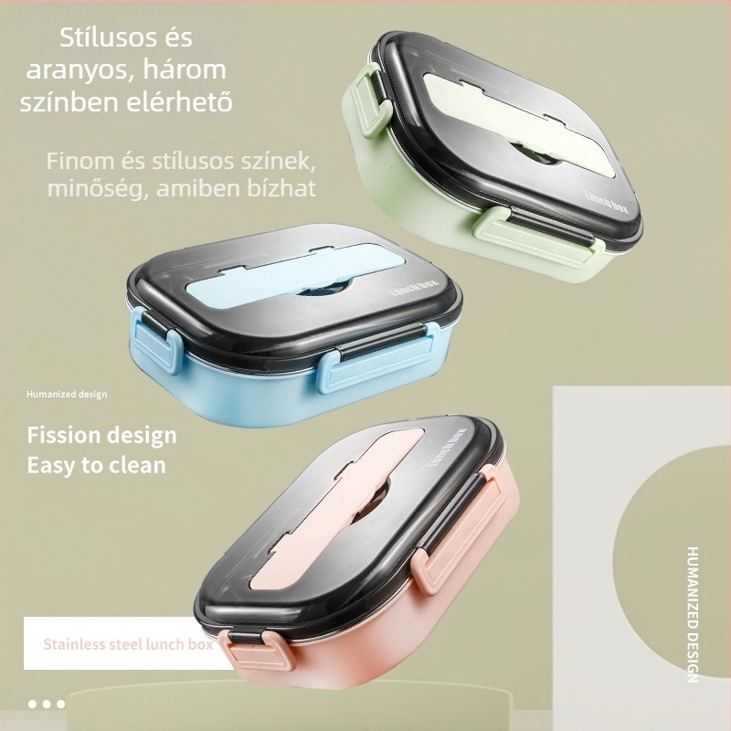 304 rozsdamentes acélból készült, szigetelt ebéddoboz, diák irodai dolgozói menza, hordozható, különálló versesdoboz, mikrohullámú sütőben használható ebéddoboz