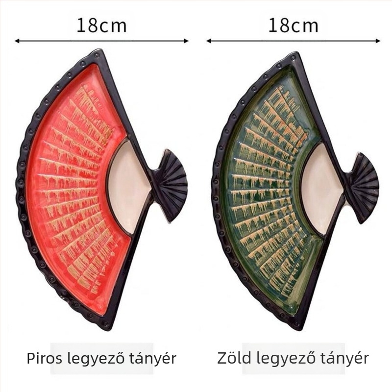 Internetes ünneplő gombóc tányér ecettel, kreatív kerámia dielektromos tányér, japán kézzel festett sushi tányér, legyező alakú uzsonnás tányér