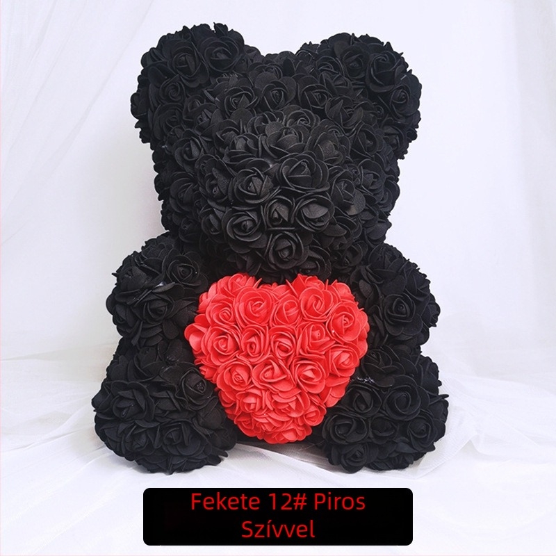 Rózsaszín medve tartósított virág Valentin-napi szimulált virág ajándék Pe medve születésnapi ajándék Rózsa buborék medve külkereskedelem nagykereskedelem