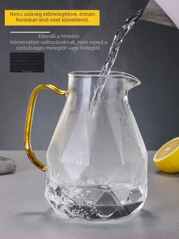 Hidegvizes palack, magas hőmérsékletnek ellenálló üveg vízforraló, háztartási nagy kapacitású teáskanna, gyémánt pot, hidegvizes kanna, teáscsésze öltöny, könnyű luxus
