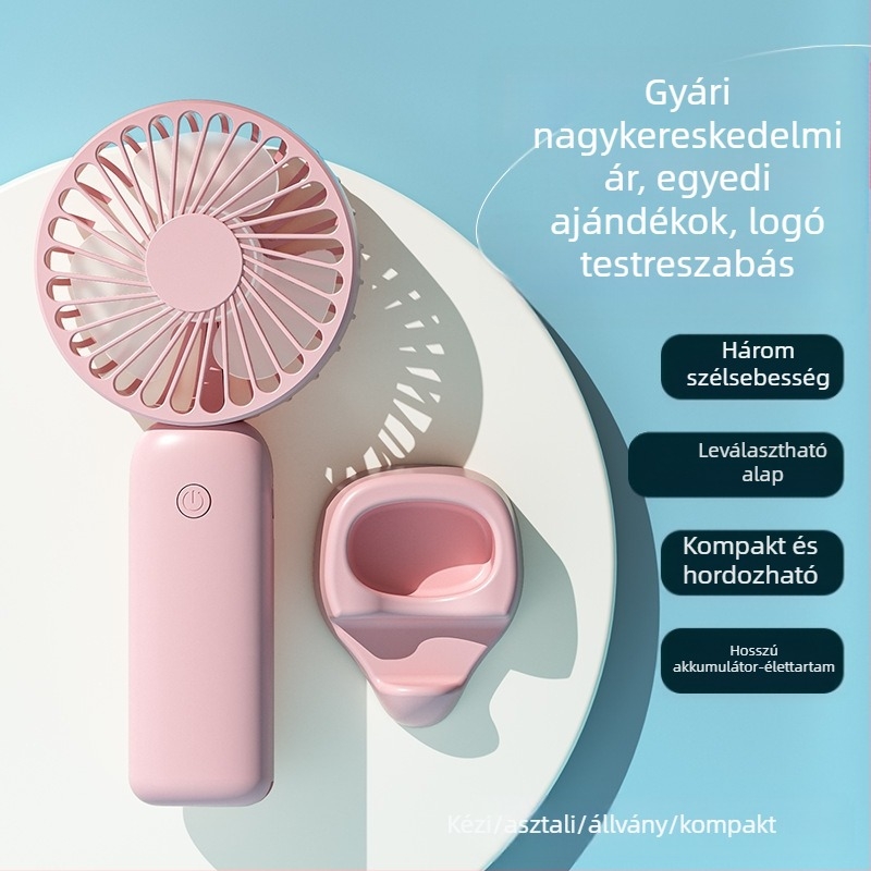 Új, határokon átnyúló asztali nagy szélventilátor USB hordozható, hosszú élettartamú kültéri diákoknak szánt mini kézi kis ventilátor