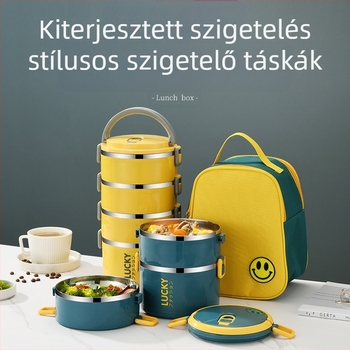 Lezárt, szigetelt uzsonnásdoboz irodai dolgozóknak, rozsdamentes acél uzsonnásdoboz fedéllel, mikrohullámú sütőben melegíthető uzsonnásdoboz diáklányoknak