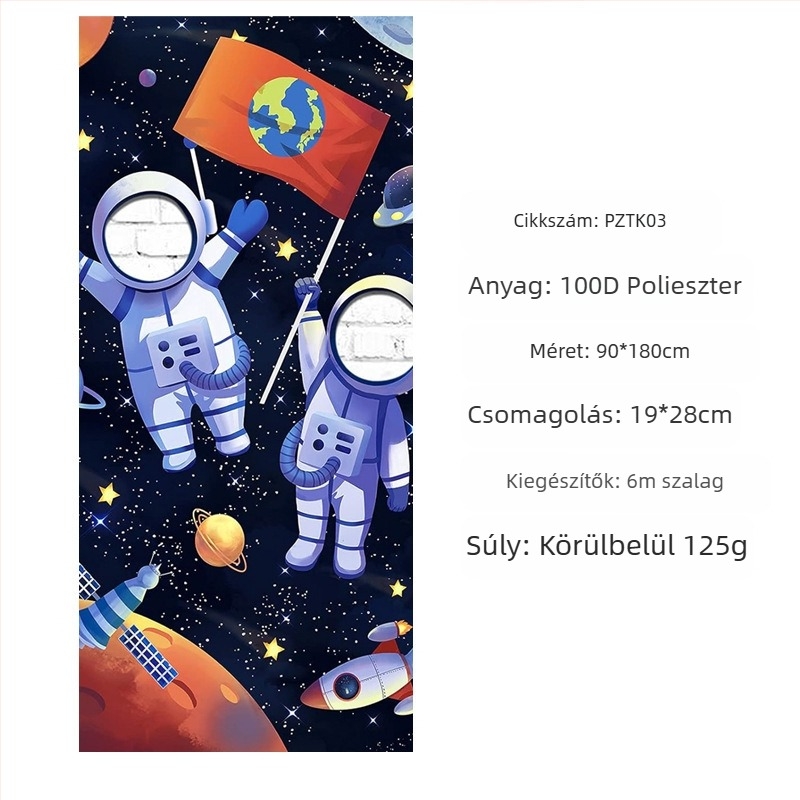 Űrbeli szórakoztató fotókellékek transzparens születésnapi parti dekorációs kellékek transzparens parti fotózás fotóajtó poliészter