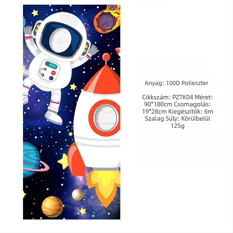 Űrbeli szórakoztató fotókellékek transzparens születésnapi parti dekorációs kellékek transzparens parti fotózás fotóajtó poliészter