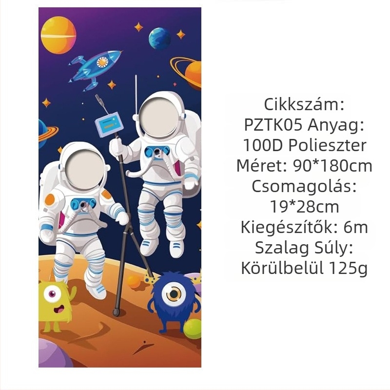 Űrbeli szórakoztató fotókellékek transzparens születésnapi parti dekorációs kellékek transzparens parti fotózás fotóajtó poliészter