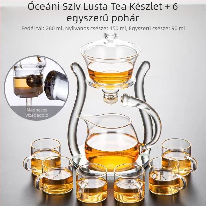Lusta teafőző teáskészlet mágneses teáskanna üveg teáskészlet mágneses félautomata teafőző Irodai otthoni