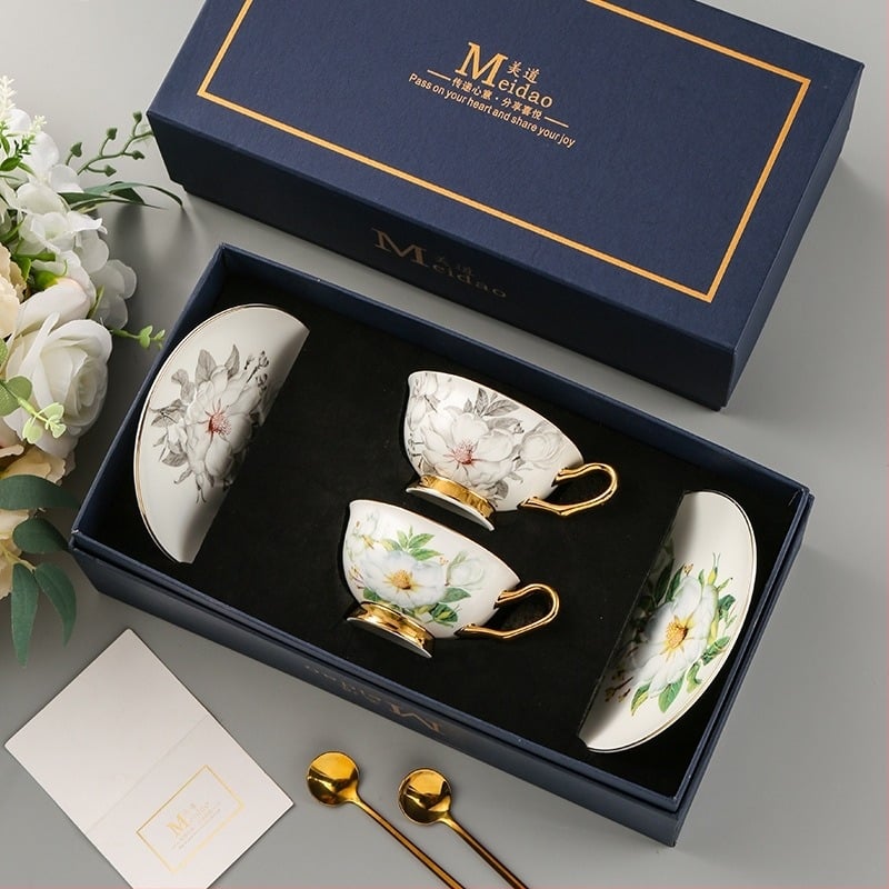 Meitao Tea Garden titkos nyelvű kávéscsésze csúcskategóriás, gyönyörű páros csészekészlet barátnő születésnapi esküvői ajándék