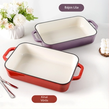 Kis boldogság öntöttvas zománcozott edény binaurális sült rizs sütőlap sütőben sütéshez western tányér barbecue grillezett hal steak sütőlap