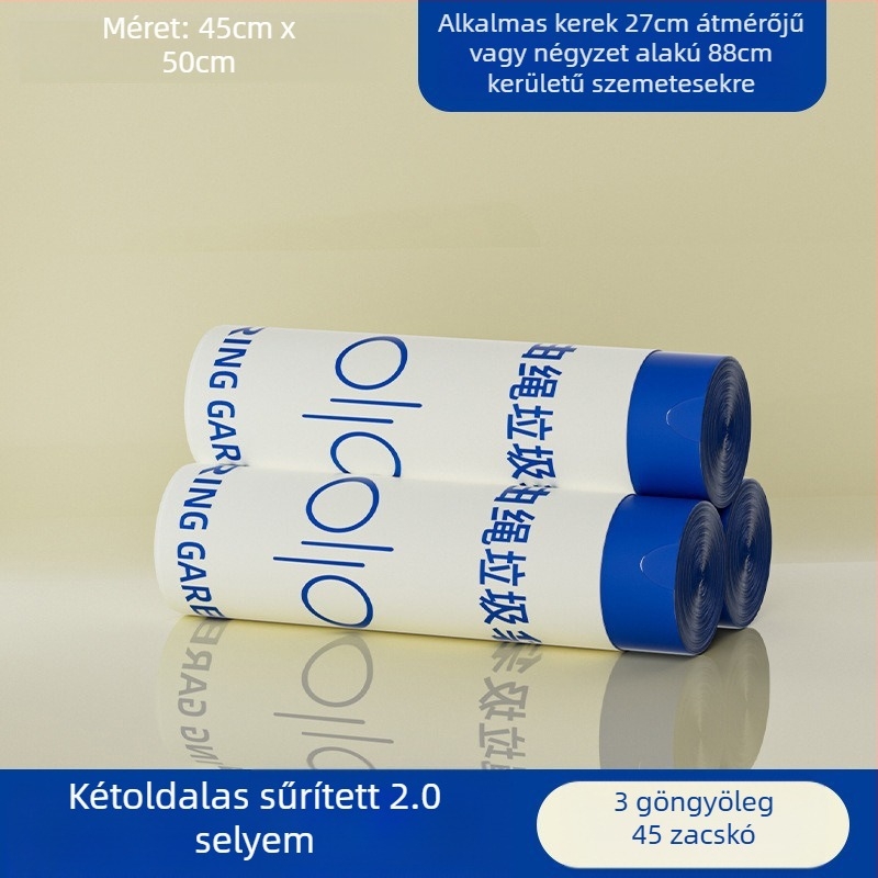 Fekete üröm szemeteszsákok, 100 darab, háztartási húzózsinóros típus, szakadásmentes szemeteszsákok, vastagított és nem könnyen szakad, húzózsinóros szemeteszsákok