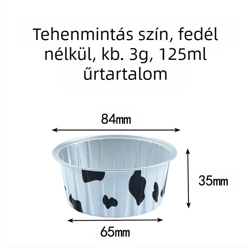 20 db-os, 50 db-os pudingkupa, fritőz, különleges színű alumínium fóliadoboz, kerek tál, süteménydoboz, barbecue kupa