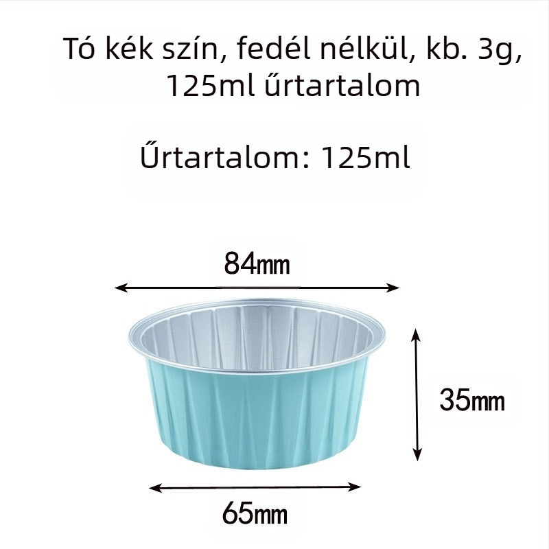 20 db-os, 50 db-os pudingkupa, fritőz, különleges színű alumínium fóliadoboz, kerek tál, süteménydoboz, barbecue kupa