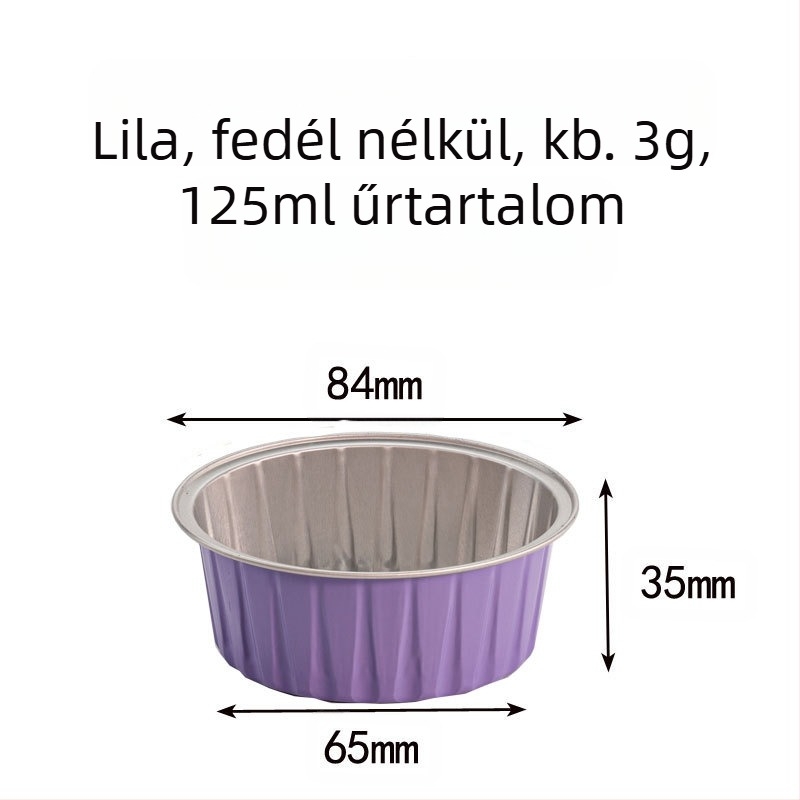 20 db-os, 50 db-os pudingkupa, fritőz, különleges színű alumínium fóliadoboz, kerek tál, süteménydoboz, barbecue kupa