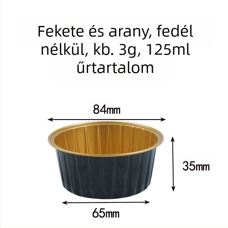 20 db-os, 50 db-os pudingkupa, fritőz, különleges színű alumínium fóliadoboz, kerek tál, süteménydoboz, barbecue kupa