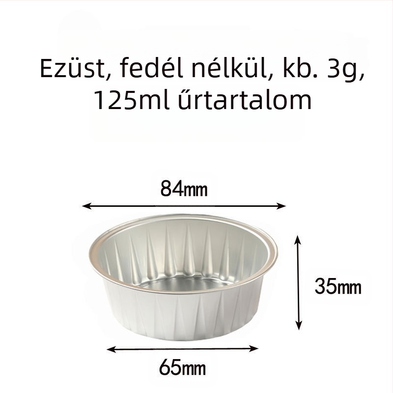 20 db-os, 50 db-os pudingkupa, fritőz, különleges színű alumínium fóliadoboz, kerek tál, süteménydoboz, barbecue kupa