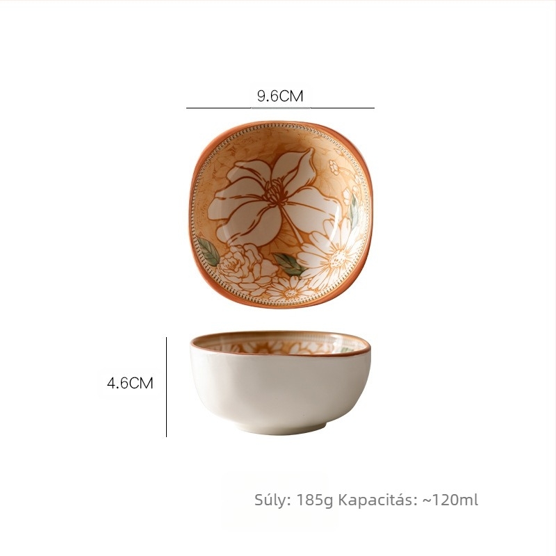 Japán bohém stílusú etnikai stílusú kézzel festett máz alatti színes snack tálak kreatív mintával internetes ünneplő szószos tál