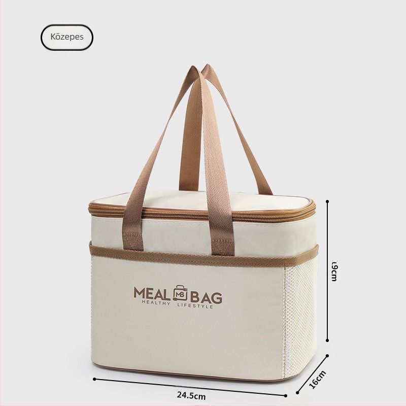 Ebéddoboz kézitáska szigetelő táska kültéri piknik nagy kapacitású étkezészsák irodai diákoknak ebédtáska