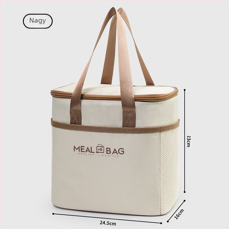 Ebéddoboz kézitáska szigetelő táska kültéri piknik nagy kapacitású étkezészsák irodai diákoknak ebédtáska