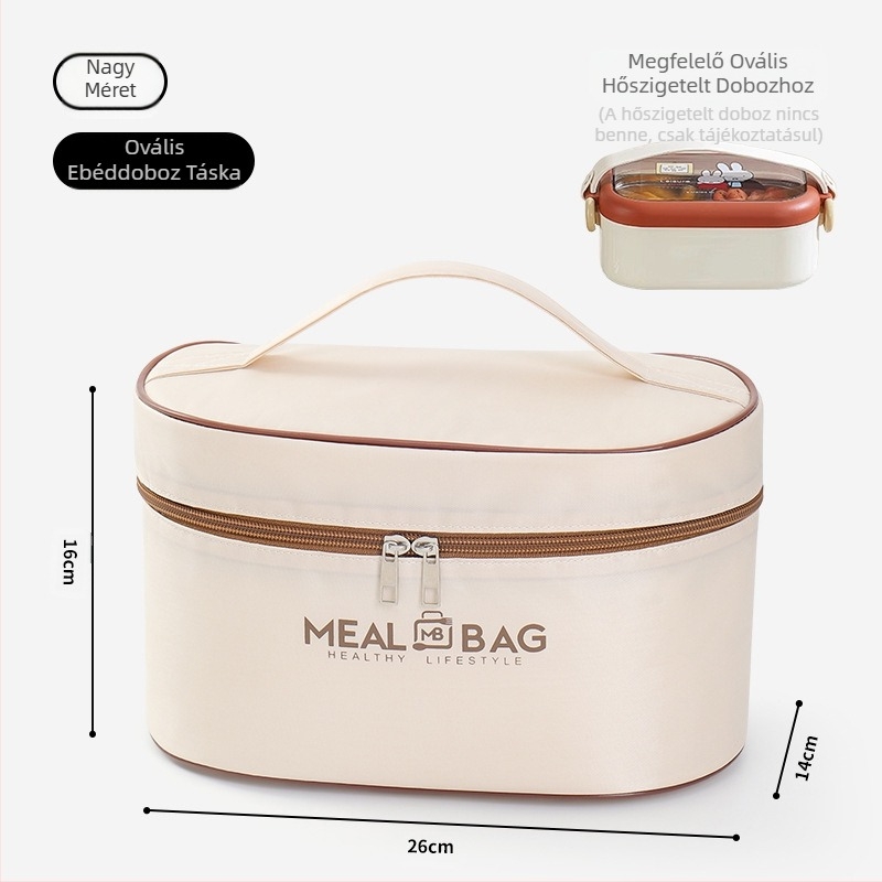 Ebéddoboz kézitáska szigetelő táska kültéri piknik nagy kapacitású étkezészsák irodai diákoknak ebédtáska