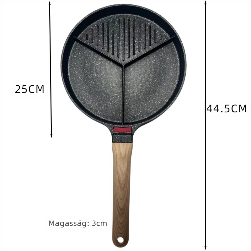 Három az egyben serpenyő, Multifunkciós serpenyő, Serpenyő, Tapadásmentes serpenyő, Omlett serpenyő, Külön steak csíkok, Tapadásmentes serpenyő