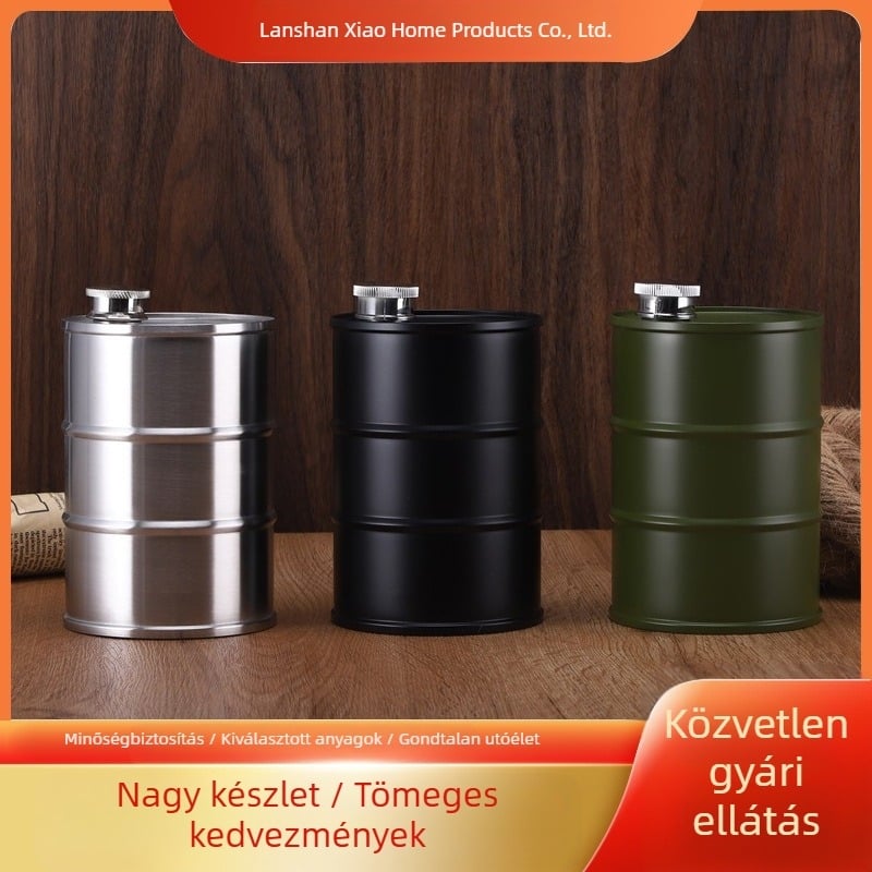 Új 304 rozsdamentes acél nagy kapacitású hordozható olajhordó bor kültéri mászó logó boros eszközök