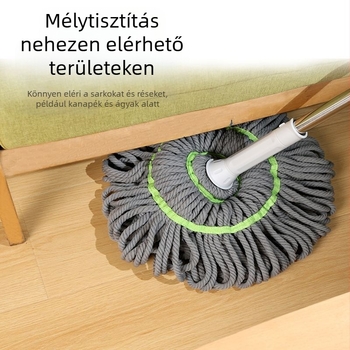 Bicaso forgó felmosó háztartási kéz nélküli, tartós felmosófej, nedves és száraz, kettős felhasználású felmosó