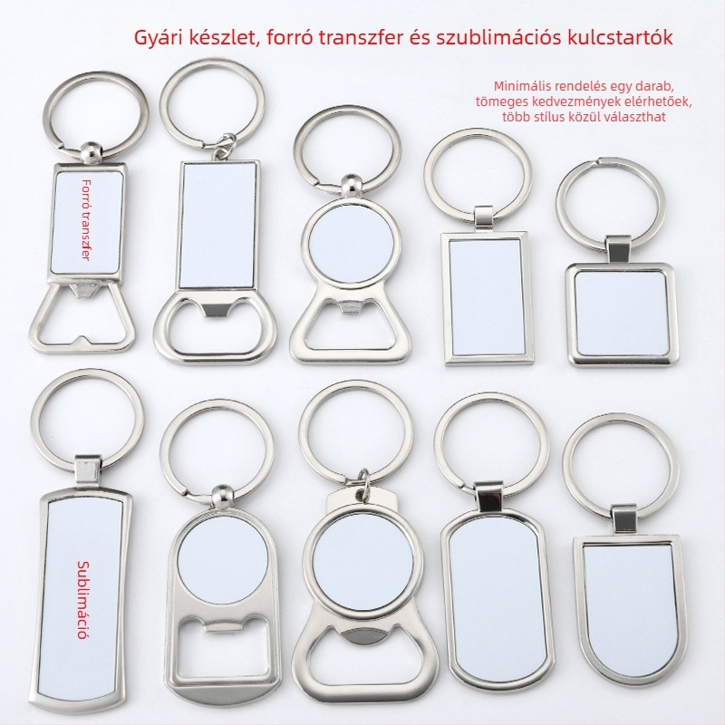 Fém palacknyitó kulcstartó hőtranszferes kulcstartó szublimációs kulcstartó hőtranszferes fogyóeszközök barkácsoláshoz üres