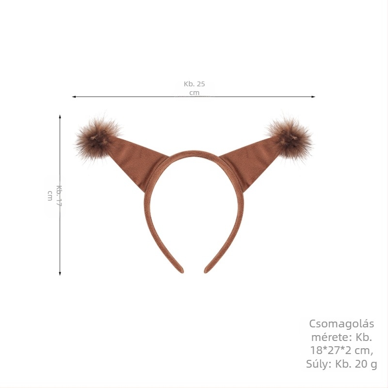 Új Mókus Fejpánt Halloween Húsvéti Állatos Fejpánt Gyerekek Rajzfilm Aranyos Plüss Golyós Fejfedő