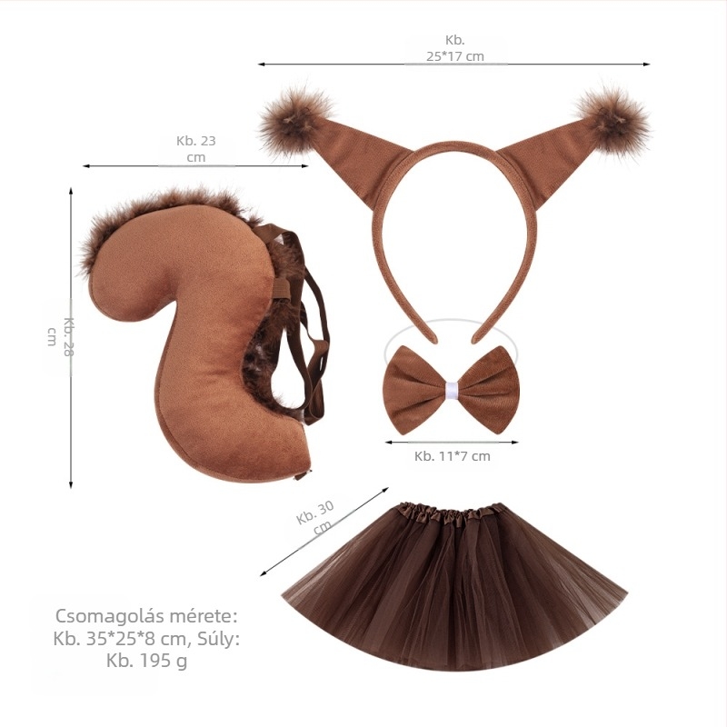 Új Mókus Fejpánt Halloween Húsvéti Állatos Fejpánt Gyerekek Rajzfilm Aranyos Plüss Golyós Fejfedő