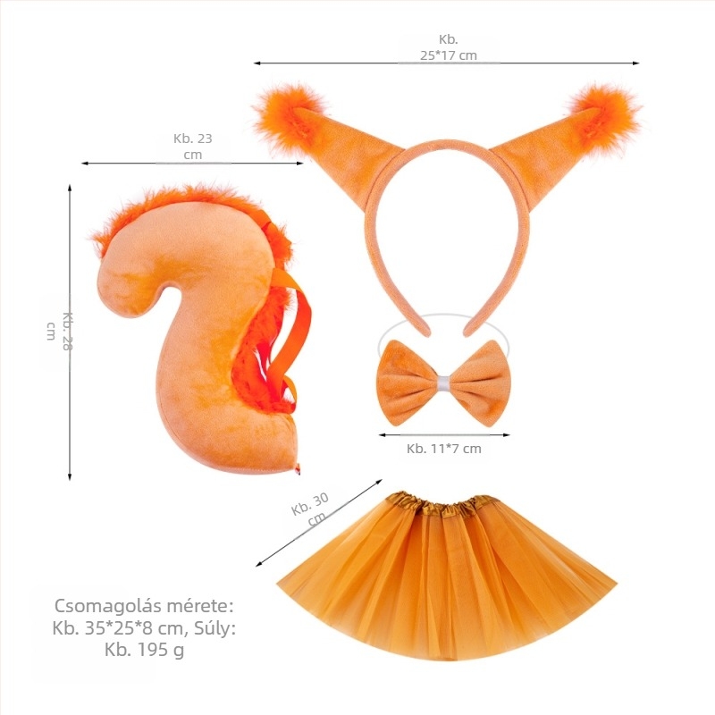 Új Mókus Fejpánt Halloween Húsvéti Állatos Fejpánt Gyerekek Rajzfilm Aranyos Plüss Golyós Fejfedő