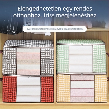 Houndstooth tárolótáska háztartási ruházathoz, pehelykabát tárolótasak, egyéb szervezés, költöztető poggyásztáska, utazási tárolás