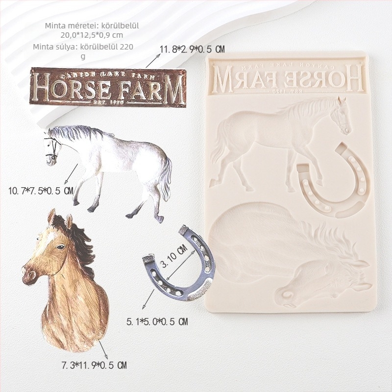Lóháborús lófólia szilikon forma ló nyereg csokitorta forma ultra könnyű agyag sütőeszköz