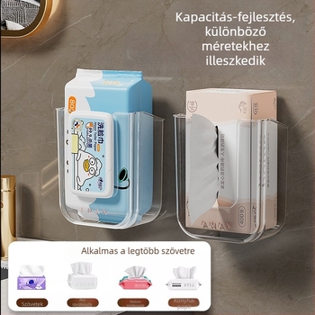 Tapadókorongos törlőkendőtároló doboz Zsebkendőtartó doboz Falra szerelhető arcmosó doboz Konyhai WC Akasztós WC-papírtartó