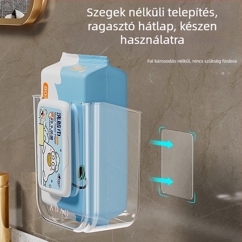 Tapadókorongos törlőkendőtároló doboz Zsebkendőtartó doboz Falra szerelhető arcmosó doboz Konyhai WC Akasztós WC-papírtartó