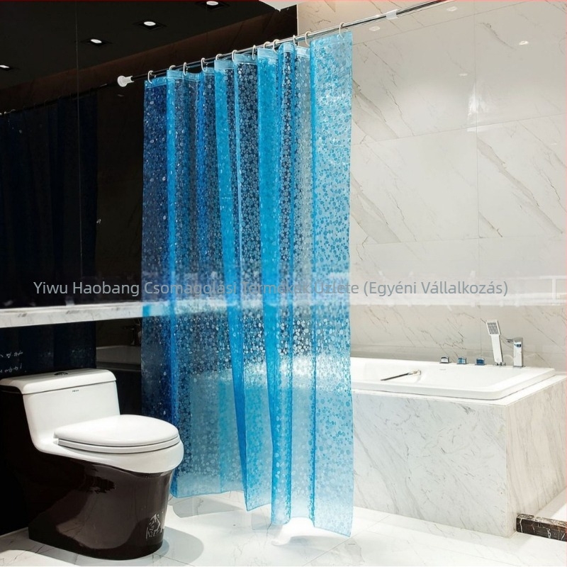 Keresztbe helyezhető fürdőszobai függöny, EVA vízálló kavicsos zuhanyfüggöny bélésfüggöny, raktáron, nagykereskedelemben, vízálló, vastagított függőfüggöny