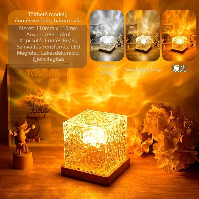 Határokon átnyúló Amazon Shadow Led éjszakai fény, hullámzó hangulatvilágítás, szemvédelem, szabályozható fényerő