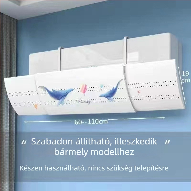 B típusú nagyított klímaberendezés Szélvédő Közvetlen légáramlást gátló szélvédő Falra szerelt klímaberendezés Szélterelő Rugalmas típus