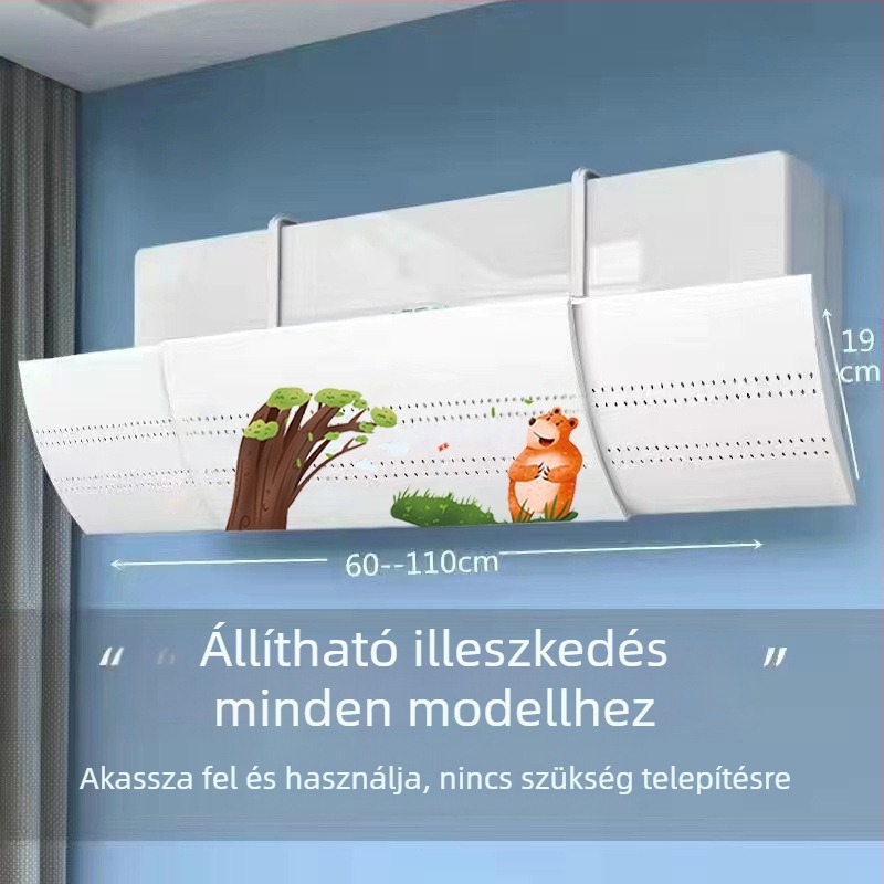 B típusú nagyított klímaberendezés Szélvédő Közvetlen légáramlást gátló szélvédő Falra szerelt klímaberendezés Szélterelő Rugalmas típus