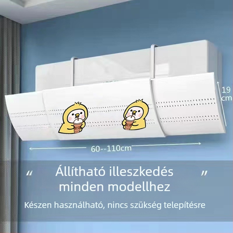 B típusú nagyított klímaberendezés Szélvédő Közvetlen légáramlást gátló szélvédő Falra szerelt klímaberendezés Szélterelő Rugalmas típus