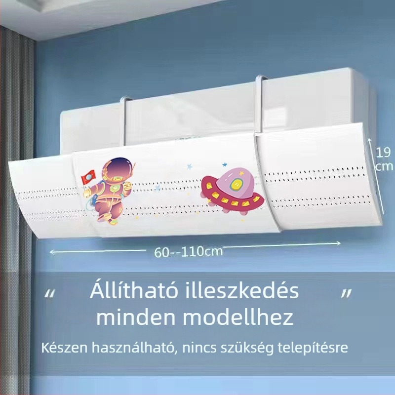 B típusú nagyított klímaberendezés Szélvédő Közvetlen légáramlást gátló szélvédő Falra szerelt klímaberendezés Szélterelő Rugalmas típus