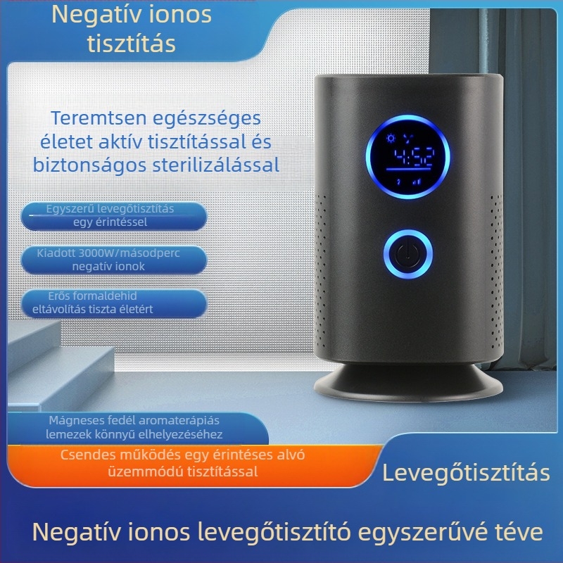 Háztartási autó légtisztító negatív ion aromaterápiás szageltávolító PM2.5 szűrőmag multifunkcionális tisztító