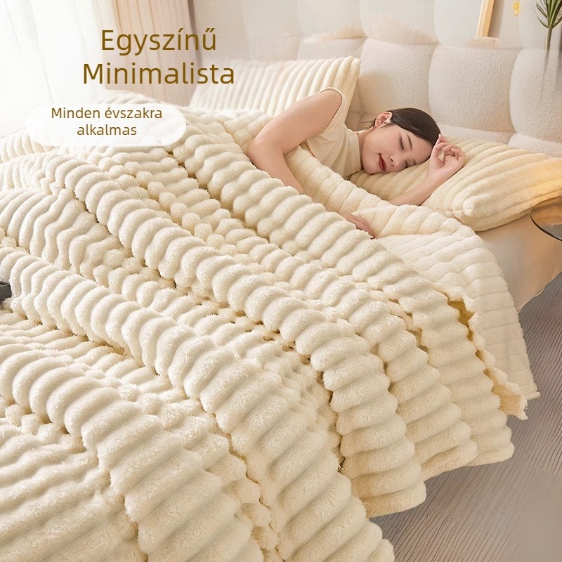 Őszi és téli A osztályú nyúl plüss takaró vastagított meleg tej bársony nap takaró határokon átnyúló külkereskedelmi élő karimás takaró