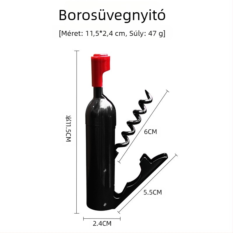Kreatív hűtőmágnes, multifunkcionális borosüveg-nyitó, műanyag borosüveg raktáron
