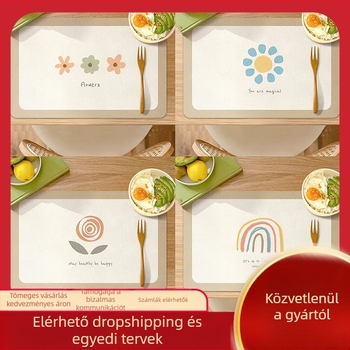 Határokon átnyúló robbanások Északi virágos nyugati stílusú étkezőszőnyeg Forrázásgátló hőszigetelő szőnyeg Vízálló és olajálló étkezőasztal-szőnyeg Háztartási étkészlet tálalószőnyeg