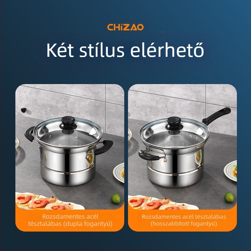 Amazon határokon átnyúló rozsdamentes acél fritőz háztartási multifunkcionális leveses fazék gőzölő és főző tésztafazék ajándék nagykereskedelem