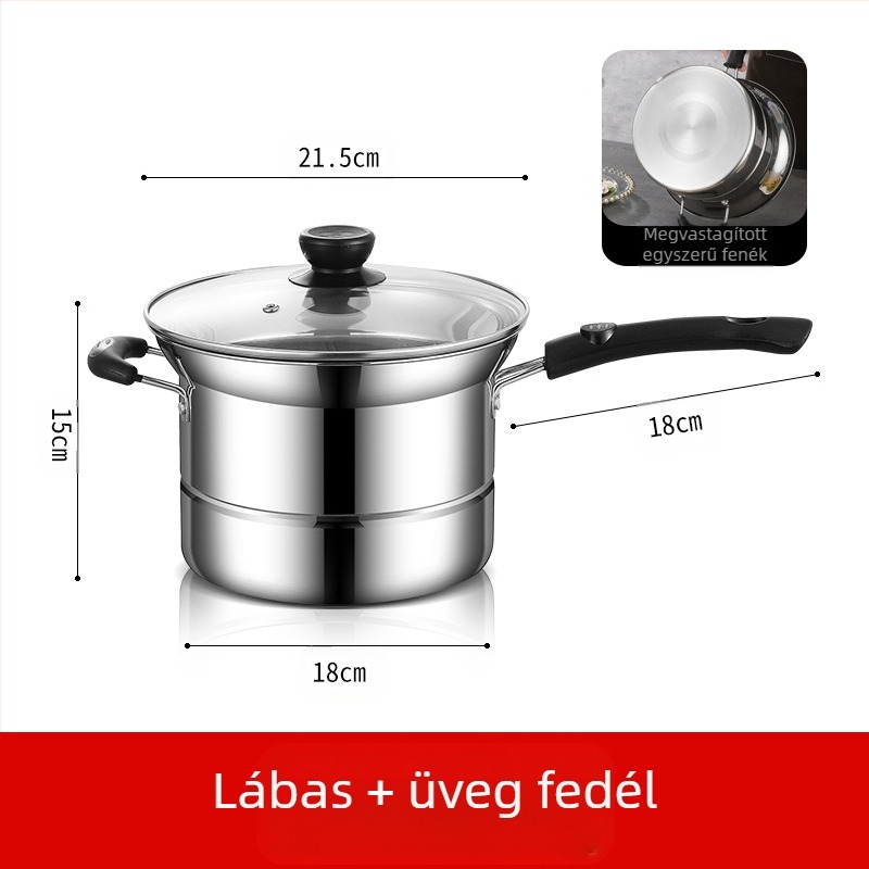 Amazon határokon átnyúló rozsdamentes acél fritőz háztartási multifunkcionális leveses fazék gőzölő és főző tésztafazék ajándék nagykereskedelem