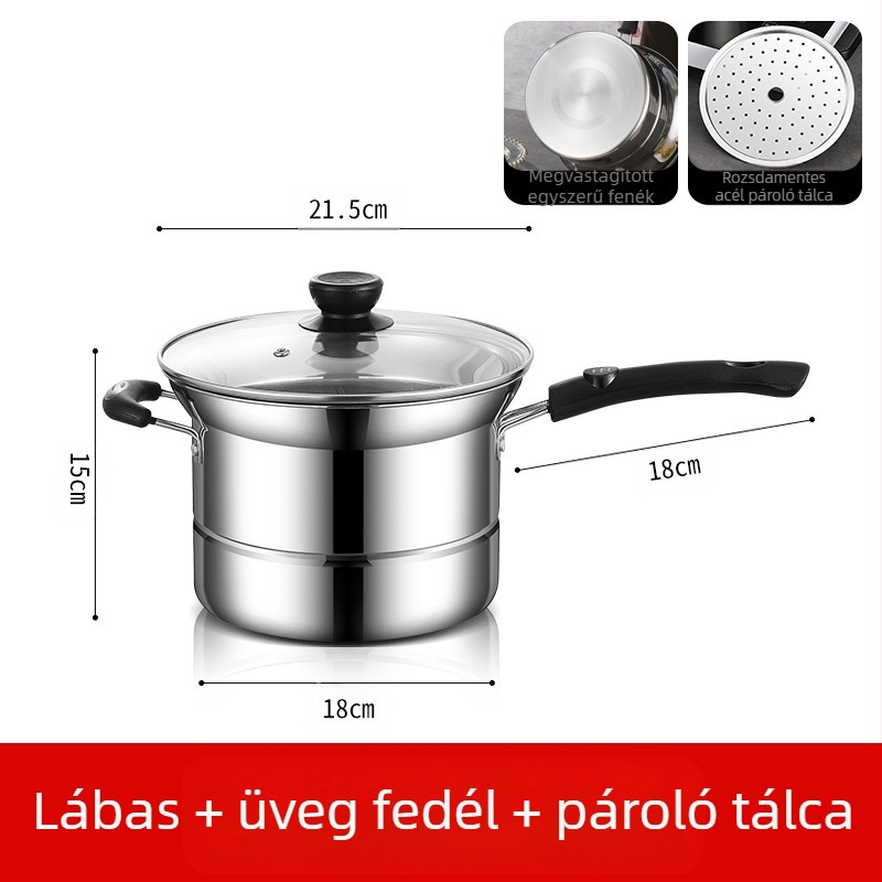 Amazon határokon átnyúló rozsdamentes acél fritőz háztartási multifunkcionális leveses fazék gőzölő és főző tésztafazék ajándék nagykereskedelem