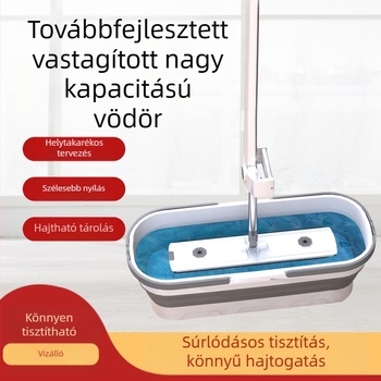 Kültéri hordozható kompressziós horgász hordható szilikon összecsukható vödör többfunkciós háztartási kéz nélküli mosás lusta felmosó vödörrel