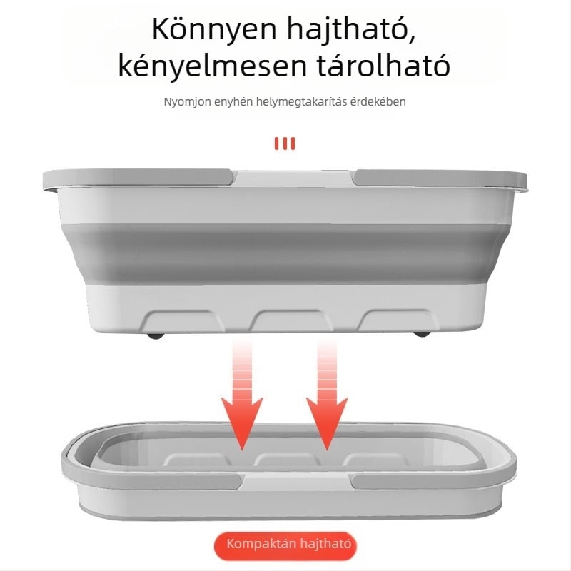 Kültéri hordozható kompressziós horgász hordható szilikon összecsukható vödör többfunkciós háztartási kéz nélküli mosás lusta felmosó vödörrel