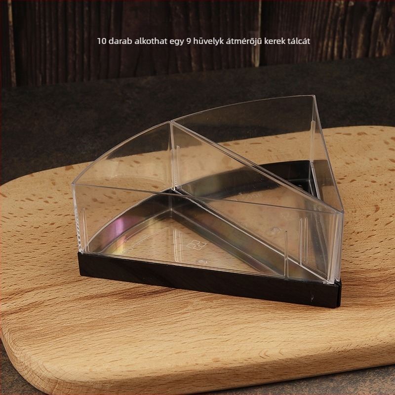 Eldobható háromszög alakú, vastagított mousse pohár PS kemény műanyag pudingzselés fagylalt desszert torta doboz